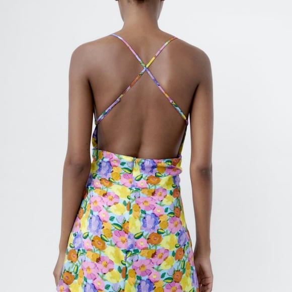 Zara Floral print dress size M - Picture 4 of 10